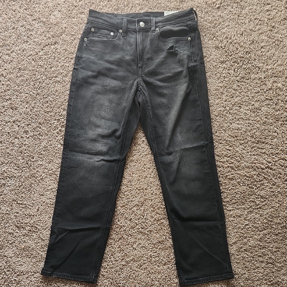 High Rise Washed Black Jeans